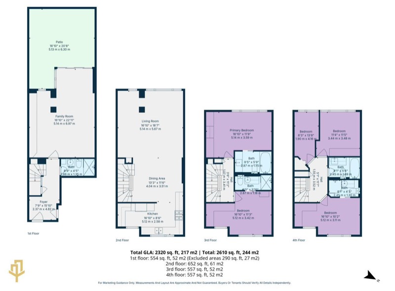 Professional 2D floor plan with room dimensions and measurements